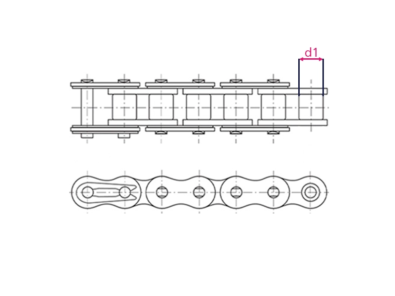Rollendurchmesser einer Rollenkette messen