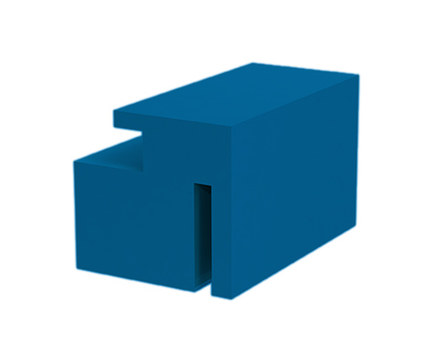 Gleitleiste Superfinish Typ TAB, Kurve S25, PE 1000 blau, 33 x 30 x 2500 mm, Aufstecknut 3, 5 mm -0, 3