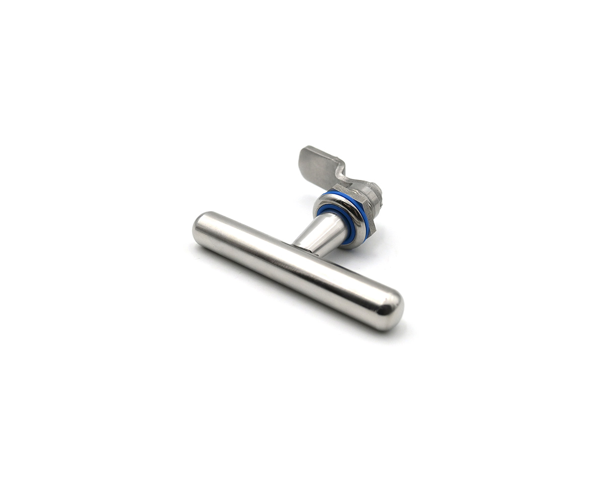 Element 2 von 3 (Bild) – HYGIENIC 3A Drehriegel Edelstahl 90° mit T-Griff, 3-A, IP69K, H = 28 mm, poliert