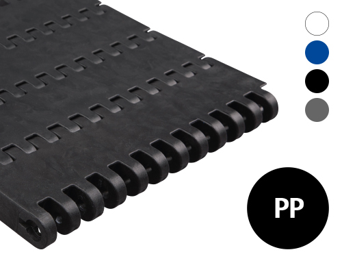Modular belt 75-908 flat top, p=75  PP black