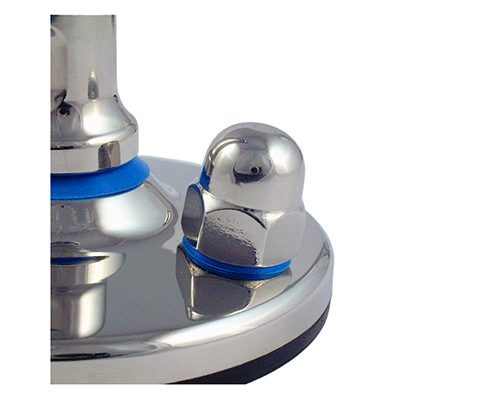 Element 3 von 4 (Bild) – Maschinenfuß / Gelenkfuß TEKNO-HYGIENIC 3-A, Ø 150 mm Edelstahl, M30 x 135 mm, Bohrungen, NBR