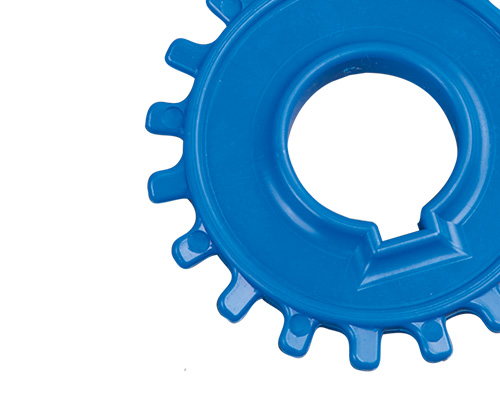 Zahnrad für 12-400, 19 Zähne, Tk Ø 76 mm, Bohrung Ø 40 mm, mit Nut, PA blau