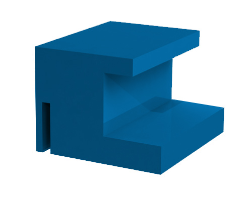 Gleitleiste Superfinish Typ GO, gerade 50-8xx oben PE 1000 blau, 35 x 45 x 2000 mm, Aufstecknut 3, 0 mm +0, 2