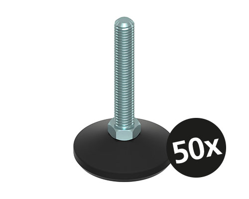 Maschinenfuß / Gelenkfuß MINI, Ø 50 mm, M10 x 50 mm Stahl, VPE 50 St