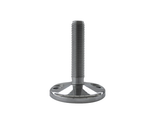 Maschinenfuß / Stellfuß MASSIV Edelstahl, Ø 100 mm, M16 x 200 mm, Bohrungen