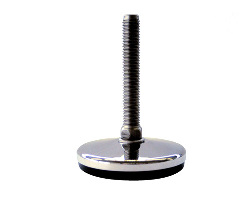 Maschinenfuß / Stellfuß MASSIV Edelstahl, Ø 75 mm, M12 x 125 mm, NBR