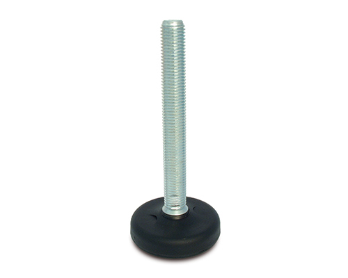 Gelenkfuß ECO16 Kunststoff PA, Ø 123 mm, M16 x 200 mm Stahl verzinkt, Durchschlagsbohrungen Ø 12, 5 mm, Antirutsch NBR