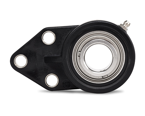 MOVET® 3-Loch Flanschlager FBL 204, Gehäuse schwarz, MB Edelstahl, Ø 20 mm