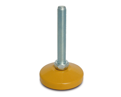 Maschinenfuß / Gelenkfuß MASSIV Stahl, Ø 80 mm, M16 x 150 mm, gelb, NBR