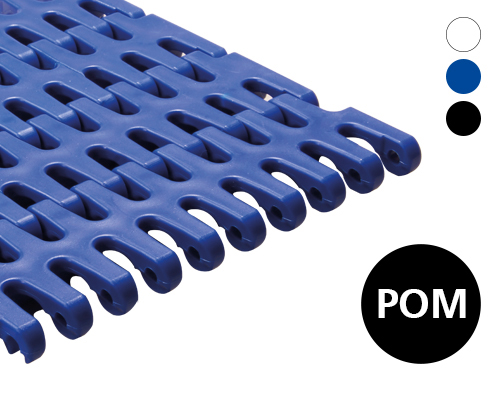 Modular belt 50-801 very open surface, 26 % flow, p=50  POM  blue, FDA, USDA, FSIS