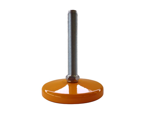 Maschinenfuß / Gelenkfuß MASSIV Stahl, Ø 120 mm, M30 x 150 mm, gelb