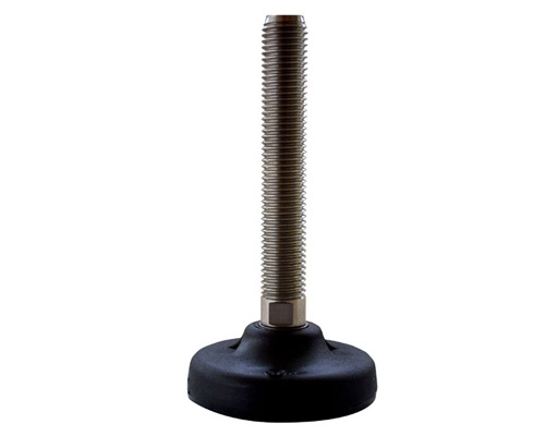 Maschinenfuß / Gelenkfuß PA, Ø 83 mm, M16 x 150 mm Edelstahl, Bohrungen, NBR