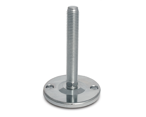 Maschinenfuß / Stellfuß MASSIV Stahl, Ø 80 mm, M16 x 75 mm, Bohrungen