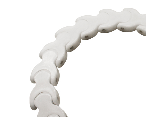 MOVET Multiflex conveyor plastic chain typ 1702 radius, PP white