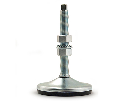 Element 1 von 2 (Bild) – Maschinenfuß / Stellfuß ANTIVIBRATION, Ø 120 mm Stahl, M24 x 125 mm, inkl. Mutter, NBR