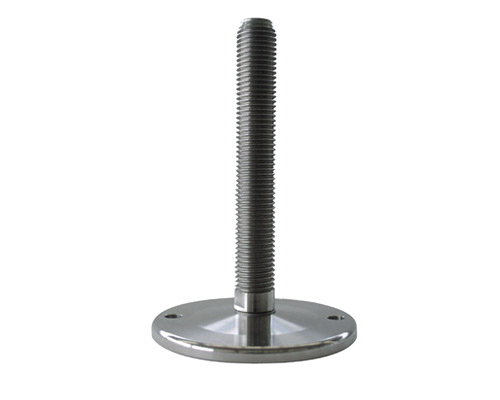 Maschinenfuß / Stellfuß MASSIV Edelstahl, Ø 150 mm, M20 x 125 mm, Bohrungen, NBR