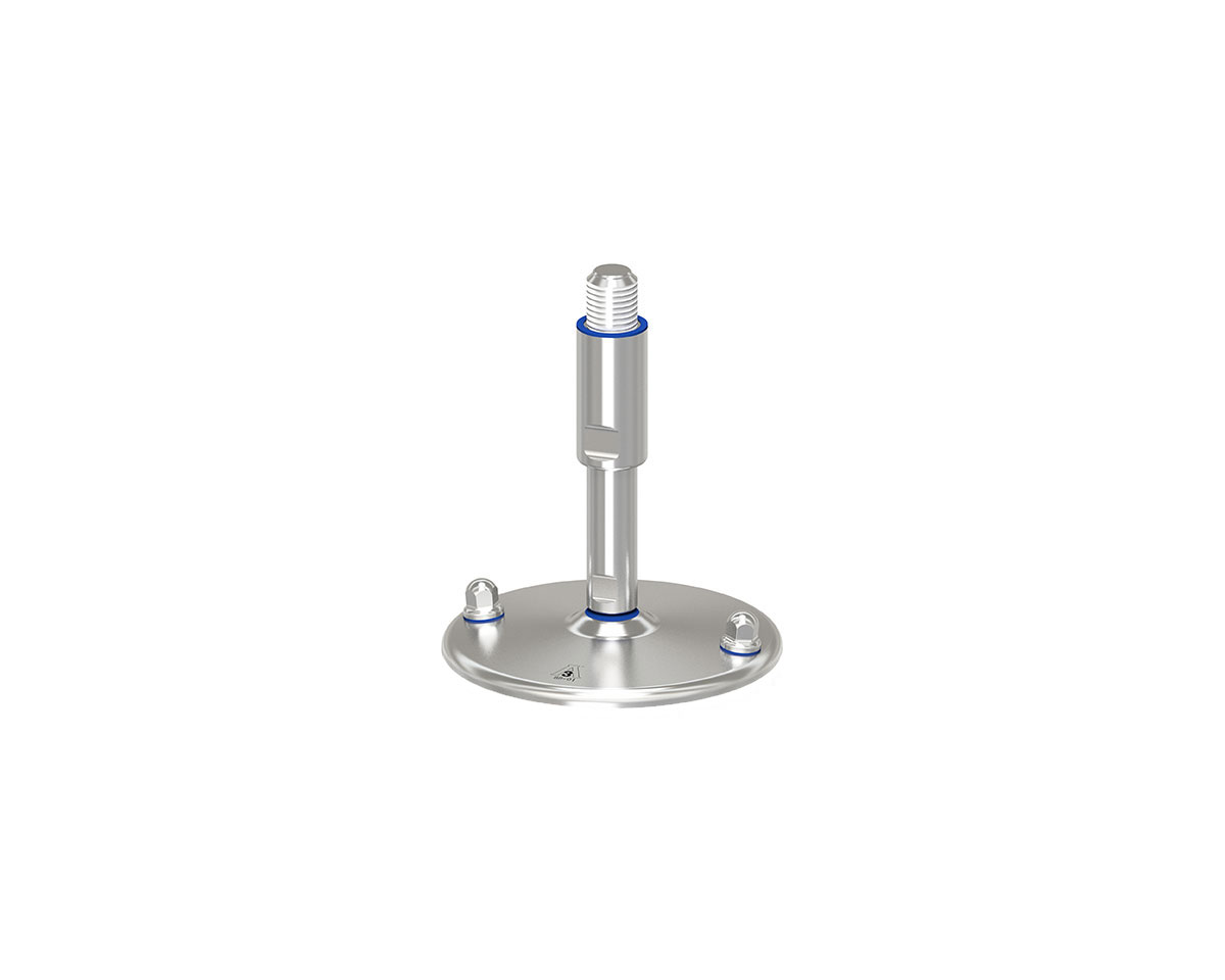 Element 3 von 3 (Bild) – Maschinenfuß / Gelenkfuß TEKNO-HYGIENIC 3-A, Ø 200 mm Edelstahl, M20 x 190 mm, Bohrungen