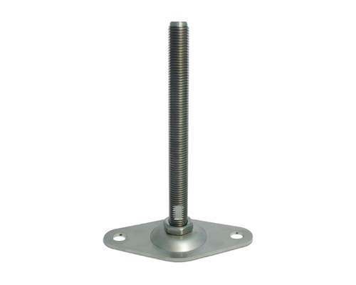 Levelling foot PRESSED stainless steel, oval Ø 65 mm, M12 x 100 mm, Drills