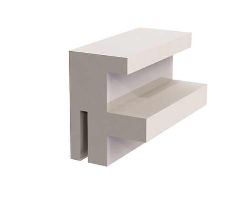 Gleitleiste Superfinish, Typ RO, Übergriff, Kurve oben, S25, PE 1000 natur, 38 x 30 x 2500 mm, Aufstecknut 3, 5 mm -0, 3