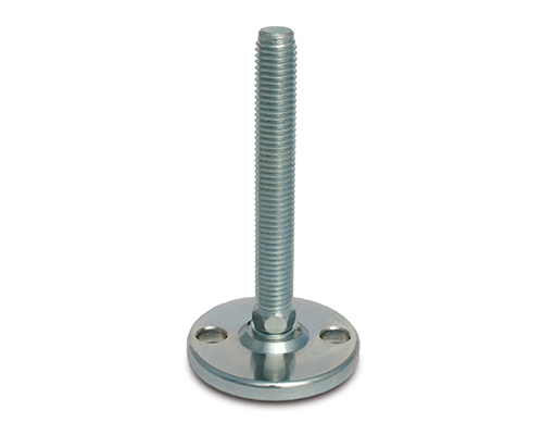 Maschinenfuß / Stellfuß MASSIV Stahl, Ø 65 mm, M12 x 50 mm, Bohrungen, NBR