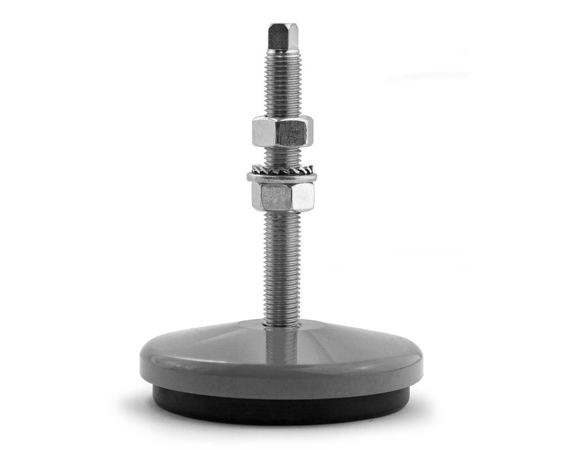 Maschinenfuß / Stellfuß ANTIVIBRATION, Ø 120 mm Edelstahl, M16 x 125 mm, NBR