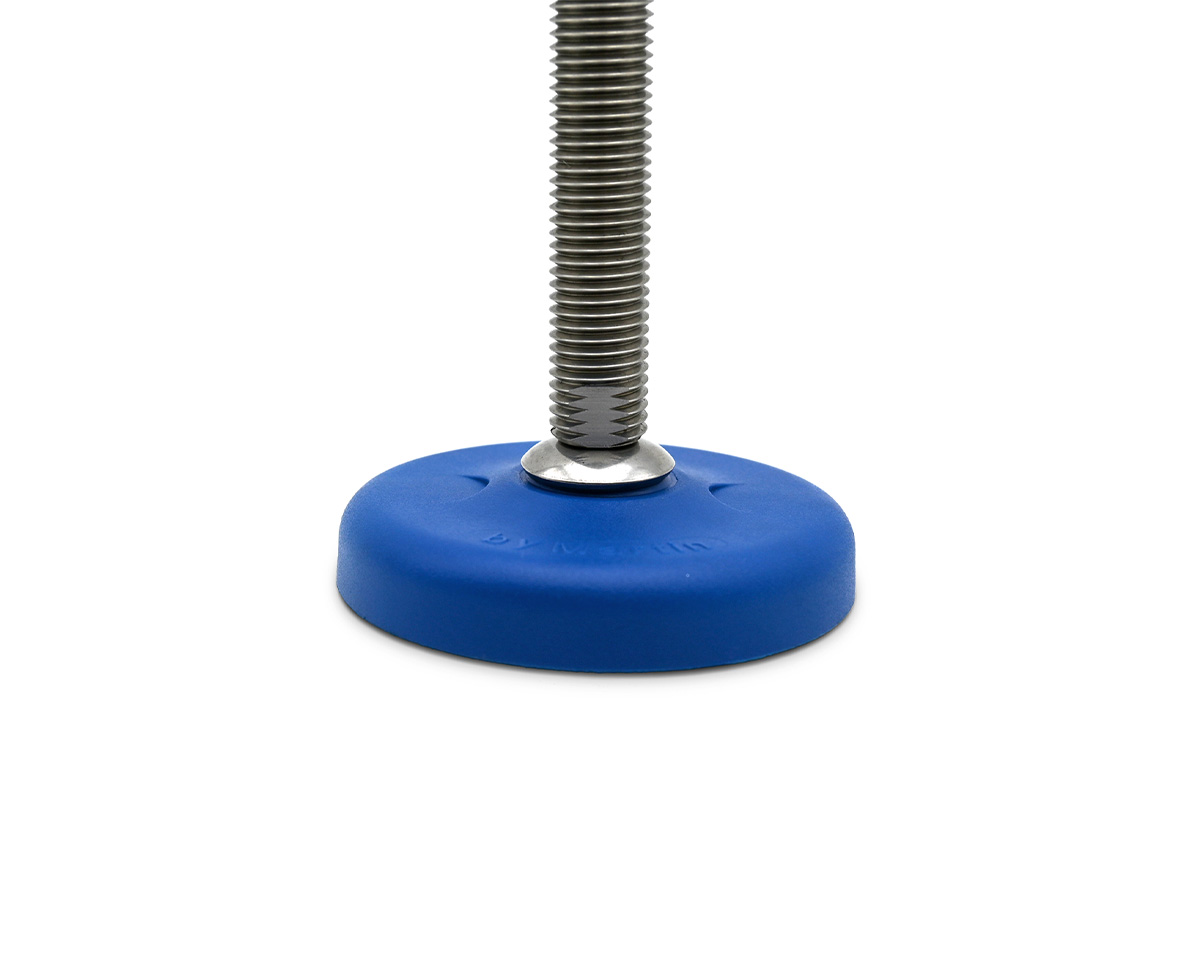 Element 3 von 3 (Bild) – Maschinenfuß / Gelenkfuß ECO16 PA blau, Ø 103 mm, M20 x 150 mm Edelstahl, Bohrungen