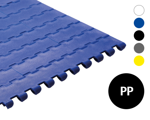Modular belt 50-808 flat top, p=50  PP white, blue, grey, FDA, USDA, FSIS
