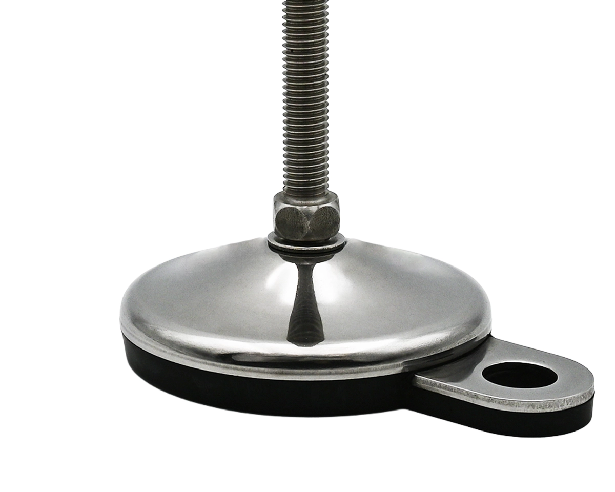 Element 2 von 2 (Bild) – Maschinenfuß / Gelenkfuß VULCANIZED Edelstahl, Ø 80 mm, M14 x 125 mm, Lasche, NBR