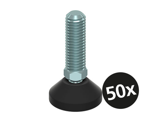 Maschinenfuß / Gelenkfuß MINI, Ø 26 mm, M10 x 10 mm Stahl, VPE 50 St