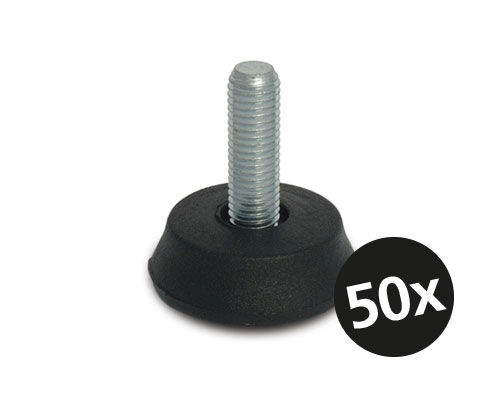 Maschinenfuß / Stellfuß MINI, Ø 50 mm, M12 x 35 mm Stahl, VPE 50 St