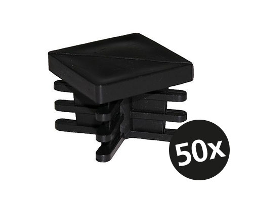 Square plug 40x40, set box 50 pcs, PU 50 pcs