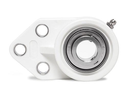 MOVET® 3-hole flange bearing FBL 204, housing white, B steel, Ø 20 mm
