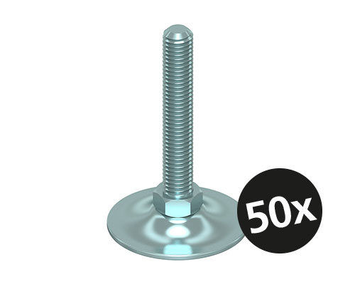 Levelling foot MINI, Ø 46 mm Steel, M10 x 60 mm, PU 50 pcs