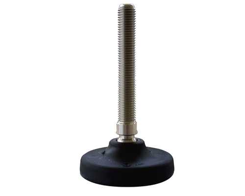 Maschinenfuß / Gelenkfuß PA, Ø 103 mm, M16 x 100 mm Edelstahl, Bohrungen