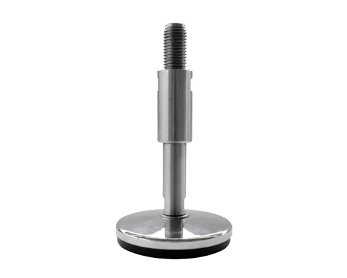 Maschinenfuß / Gelenkfuß TEKNOCLEAN, Ø 100 mm, Feingewinde M30x2 x 150 mm Edelstahl, Verstellweg 65 mm, Hülse 85 mm