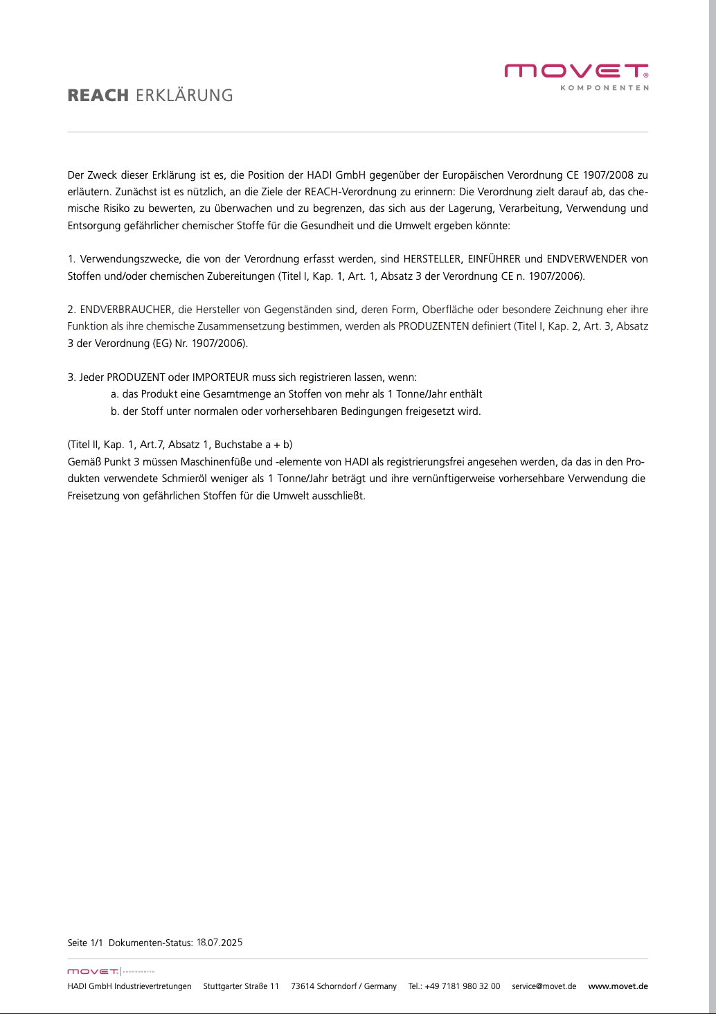 REACH/ROHS Gleitleisten Movet Fix - PE UHMW