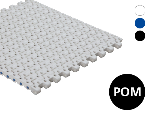 Modulband 12-406 gitterförmige Oberfläche, 8 % flow, p=12,5  POM, FDA, USDA, FSIS