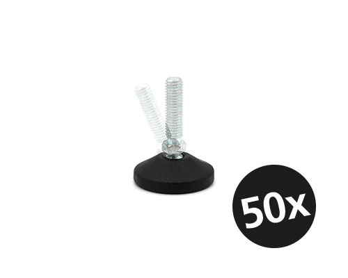 Element 1 von 4 (Bild) – Maschinenfuß / Gelenkfuß MINI, Ø 38 mm, M8 x 30 mm Stahl, VPE 50 St