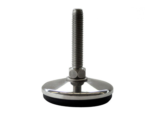 Maschinenfuß / Stellfuß MASSIV Edelstahl, Ø 60 mm, M12 x 100 mm, NBR