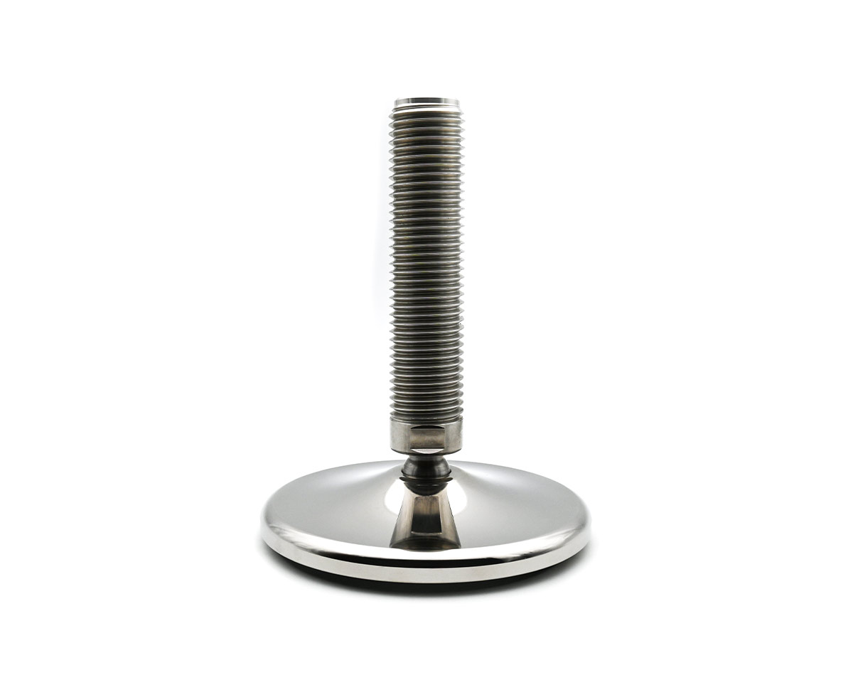 Maschinenfuß / Gelenkfuß MASSIV Edelstahl, Ø 159 mm, M24 x 150 mm, NBR