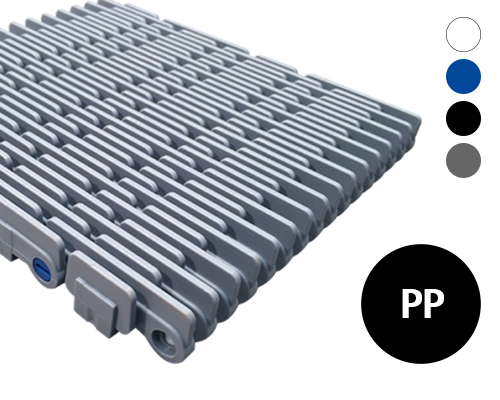 Pasteurizer belt 50-220, transfer ribs, 24 % flow, p=50  PP grey, FDA, USDA, FSIS