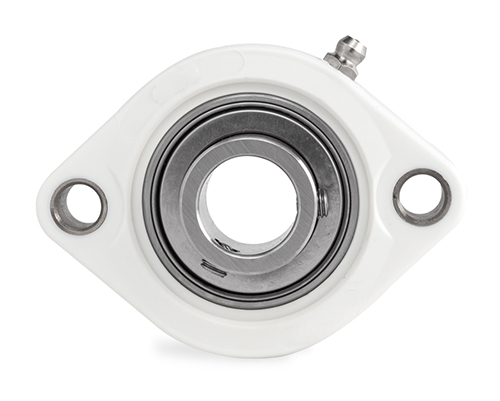 MOVET® 2-hole flange bearing CTL 204, housing white, MB stainless steel, Ø 20 mm