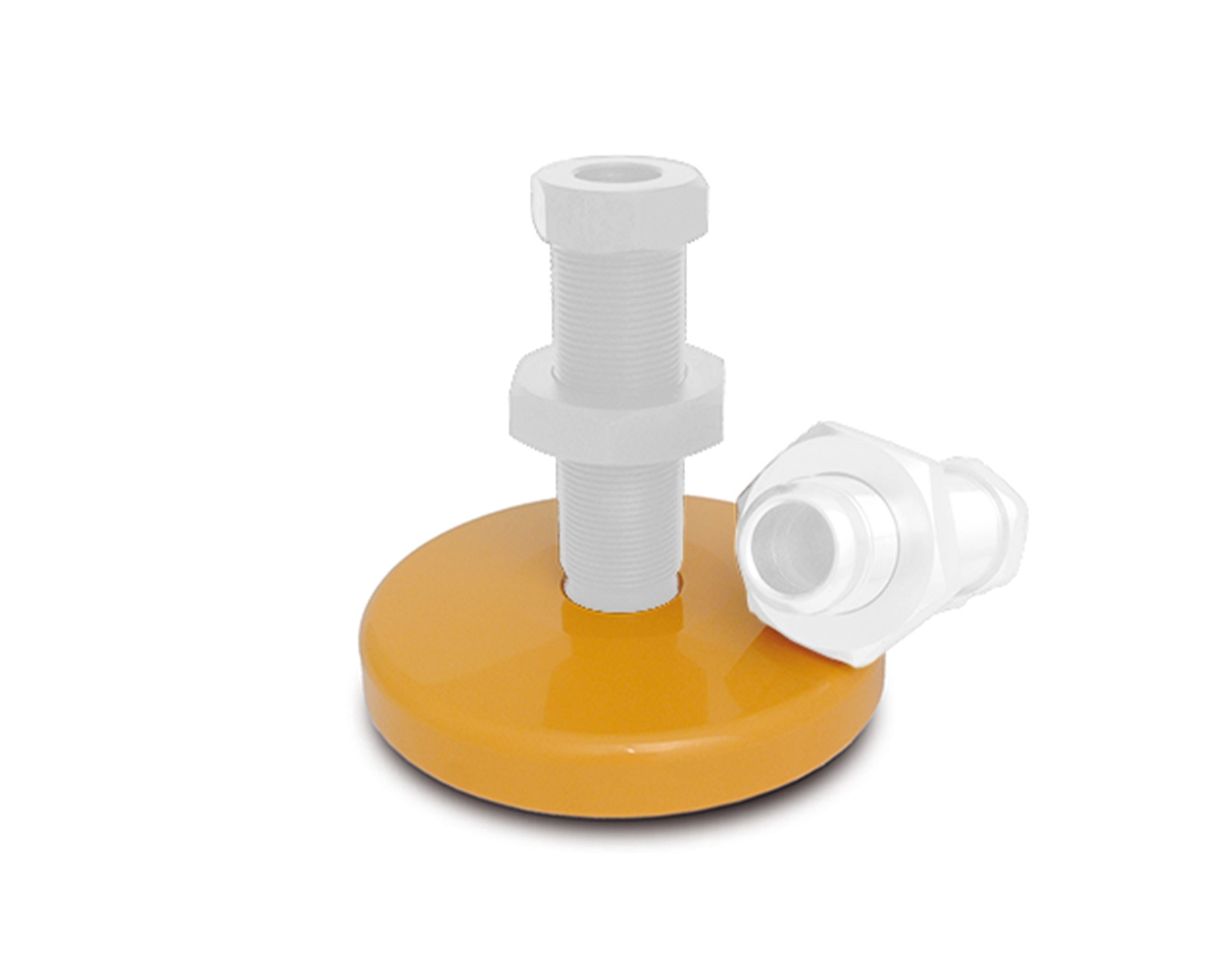 Element 2 of 2 (image) – TEKNO FIX footplate, Ø 100 yellow painted Steel