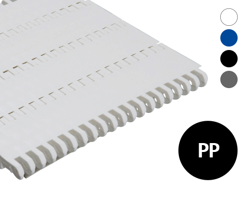 Modular belt 50-608 closed surface, p=50  PP white, blue, grey, FDA, USDA, FSIS