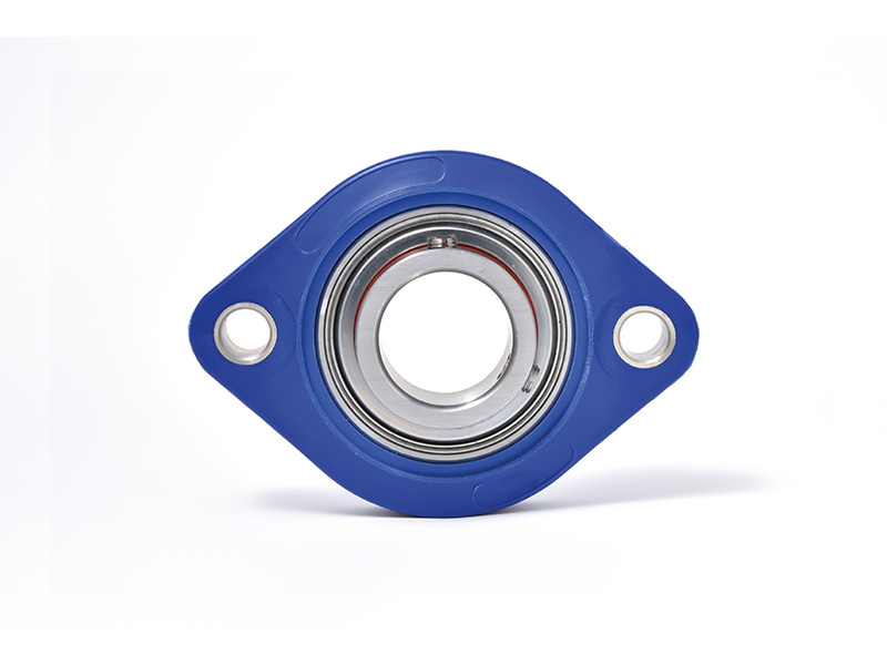 MOVET® Blue Hygiene 2-Loch Flanschlager CTL 201, Gehäuse blau, MB Edelstahl, Ø 12 mm