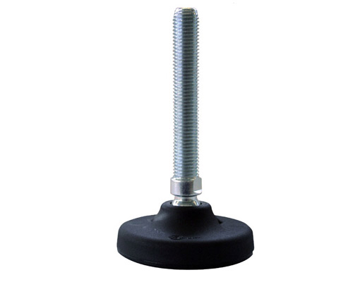 Maschinenfuß / Gelenkfuß PA, Ø 123 mm, M16 x 75 mm Stahl, Bohrungen