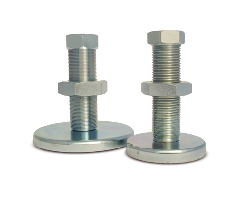 Maschinenfuß / Stellfuß TEKNOFIX, Ø 150 mm, Feingewinde M42x2 x 125 mm Stahl verzinkt, inkl. Kontermutter, Durchgangsbohrung
