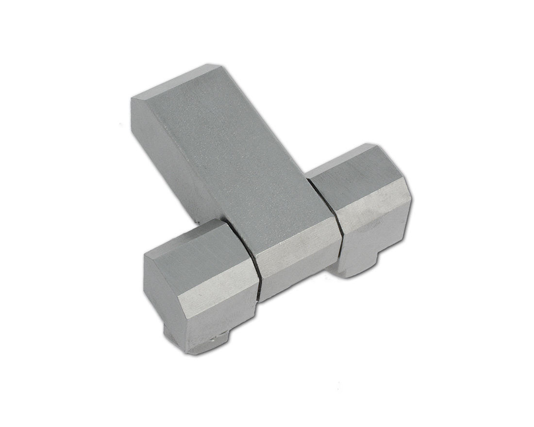 Scharnier Edelstahl sandgestrahlt, Schwerlast 51 x 50, Bohrungsabstand 35 / 29 mm, Gewinde M8x15