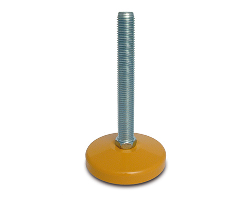 Levelling foot MASSIV Steel, Ø 100 mm, M24 x 100 mm, yellow, NBR