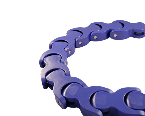 Element 2 of 4 (image) – MOVET Multiflex conveyor chain 1702, 13+1 set, radius, LF Acetal blue